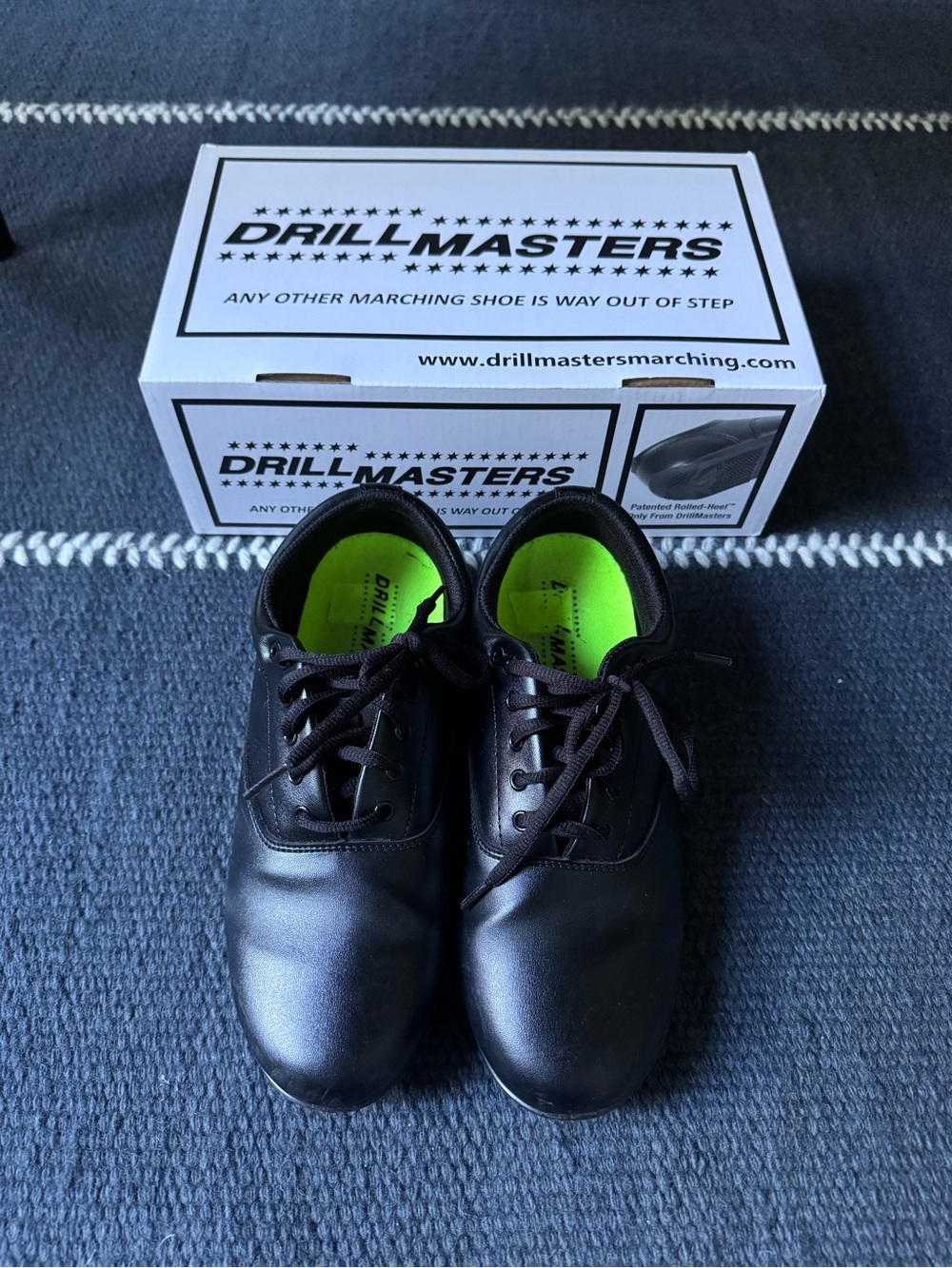 Drill Masters Marching Shoes with Neon Green Insole